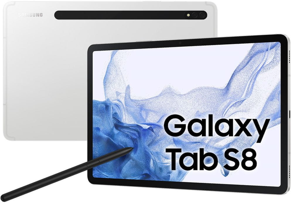 SAMSUNG Galaxy Tab S8, 8GB/128GB, 5G, Silver (SM-X706BZSAEUE)